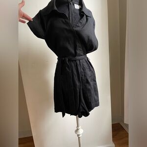 Maeve Black Short Sleeve Romper